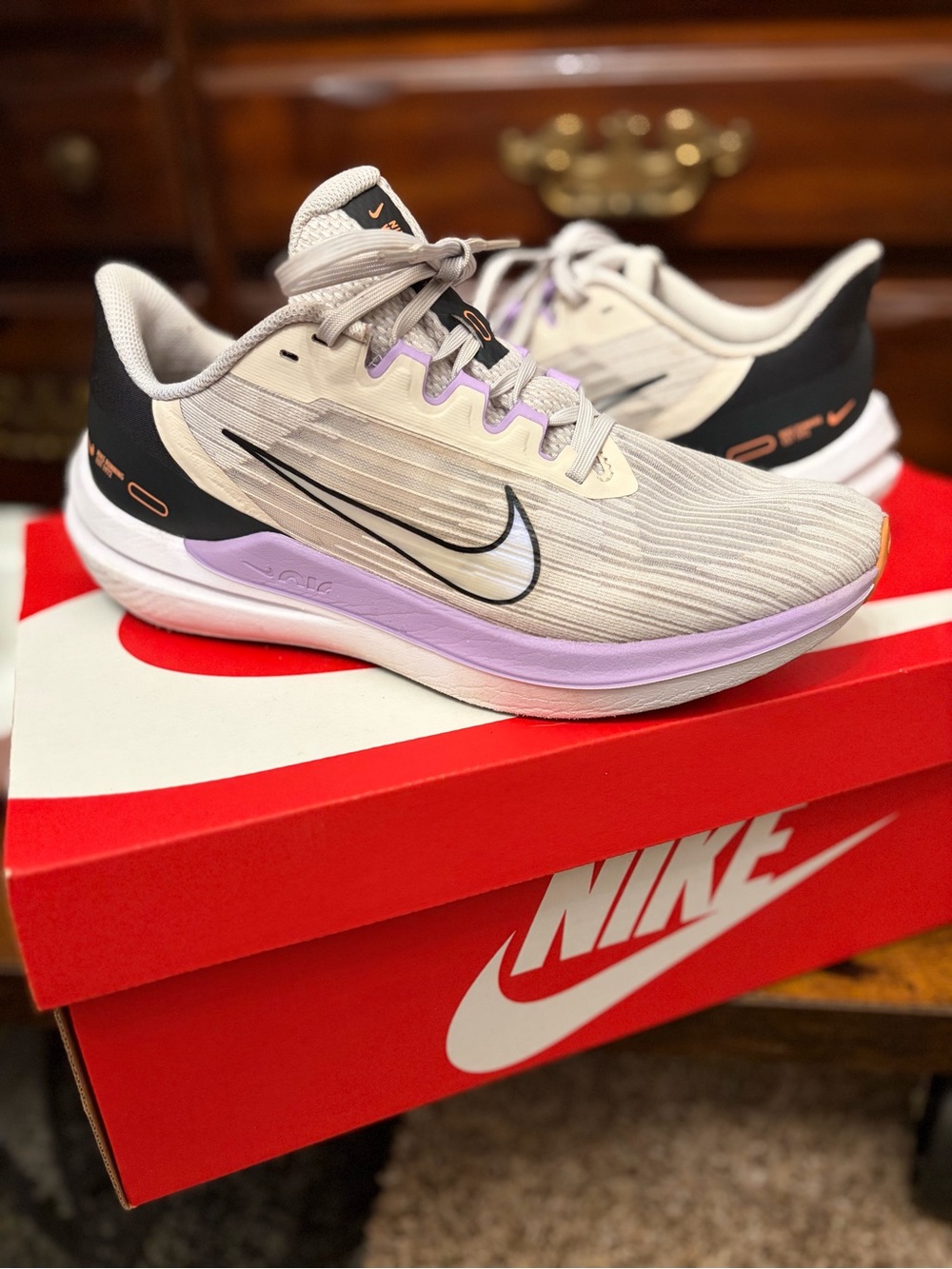 Nike Women’s Sneakers in Cream, Lavender & Black